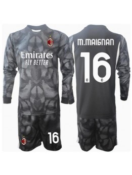AC Milan Mike Maignan #16 Målvakt Replika Hemmakläder Barn 2024-25 Långärmad (+ byxor)